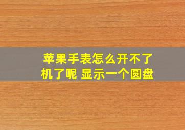 苹果手表怎么开不了机了呢 显示一个圆盘